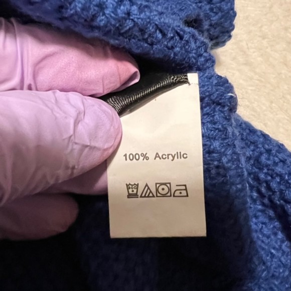 SHEIN Blue Round Neck Half Button Henley Knit Acrylic LS Sweater Pullover Sz M - Picture 6 of 10